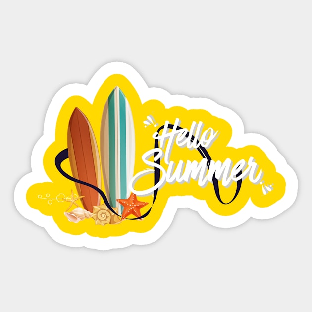 Hello Summer Sticker by Johnny